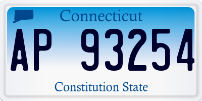 CT license plate AP93254