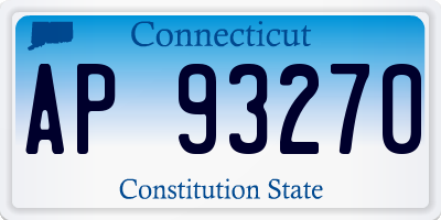 CT license plate AP93270