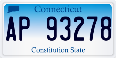 CT license plate AP93278