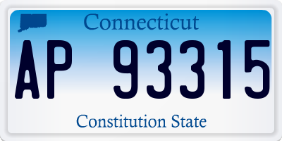 CT license plate AP93315