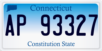 CT license plate AP93327