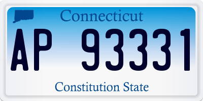 CT license plate AP93331