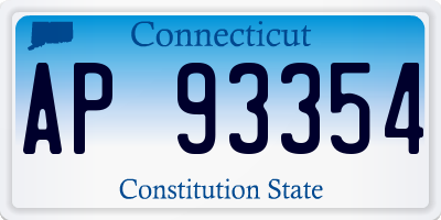 CT license plate AP93354