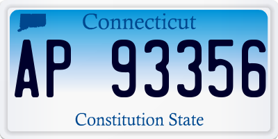 CT license plate AP93356