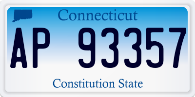 CT license plate AP93357