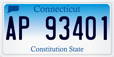 CT license plate AP93401