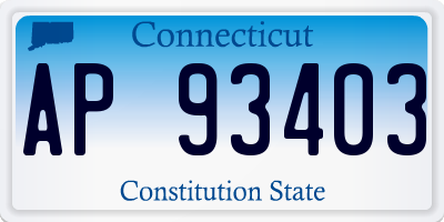 CT license plate AP93403