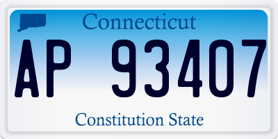 CT license plate AP93407