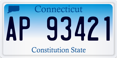 CT license plate AP93421