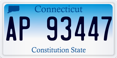 CT license plate AP93447