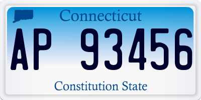 CT license plate AP93456