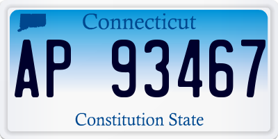CT license plate AP93467