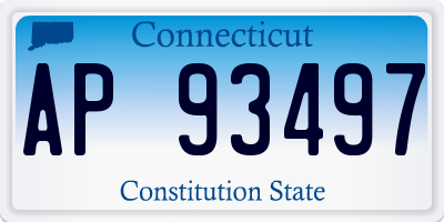 CT license plate AP93497