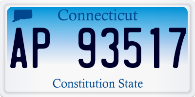 CT license plate AP93517