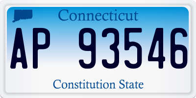 CT license plate AP93546