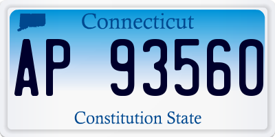 CT license plate AP93560