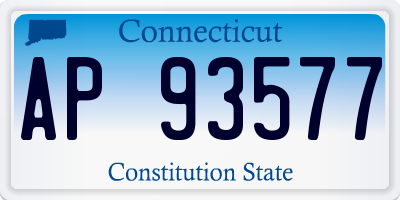CT license plate AP93577