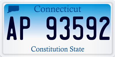 CT license plate AP93592