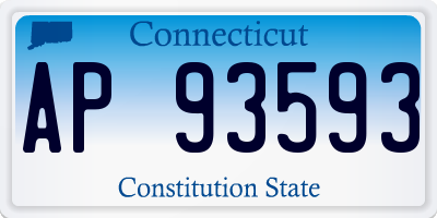 CT license plate AP93593