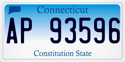 CT license plate AP93596
