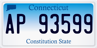 CT license plate AP93599
