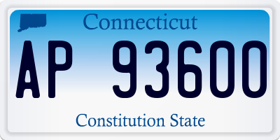 CT license plate AP93600