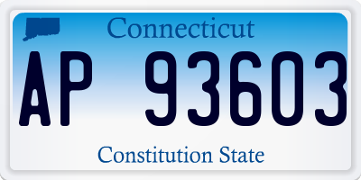 CT license plate AP93603