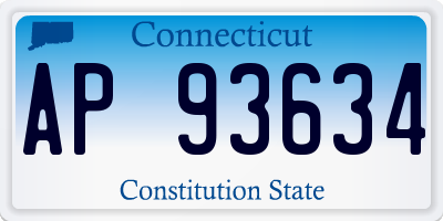 CT license plate AP93634