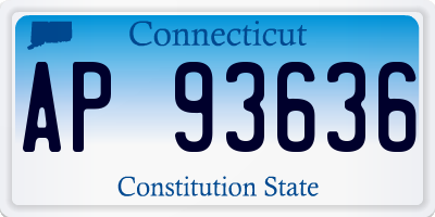 CT license plate AP93636