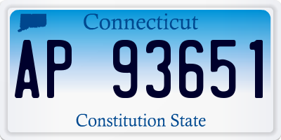 CT license plate AP93651