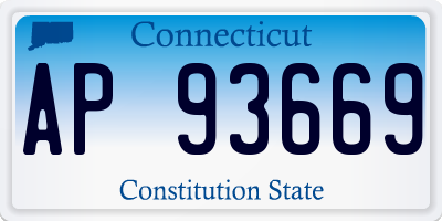 CT license plate AP93669