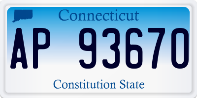 CT license plate AP93670