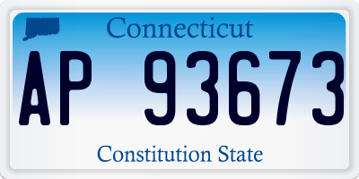 CT license plate AP93673