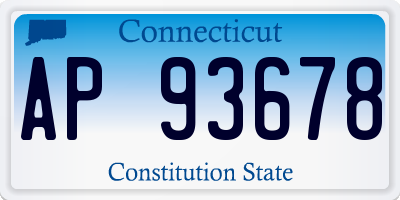 CT license plate AP93678