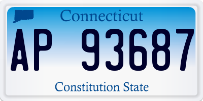 CT license plate AP93687