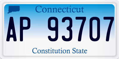 CT license plate AP93707