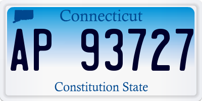 CT license plate AP93727