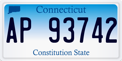CT license plate AP93742