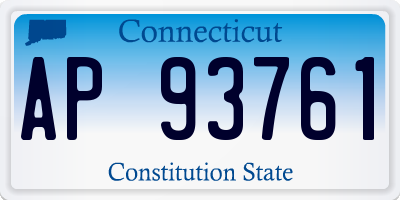 CT license plate AP93761