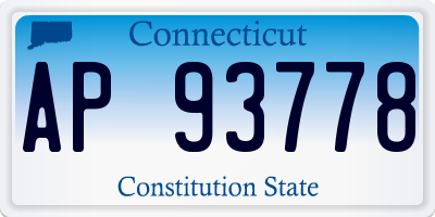 CT license plate AP93778