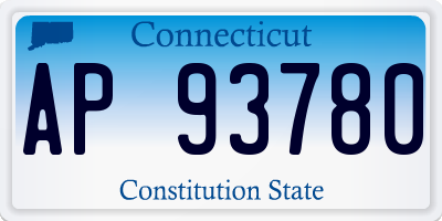 CT license plate AP93780
