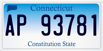 CT license plate AP93781