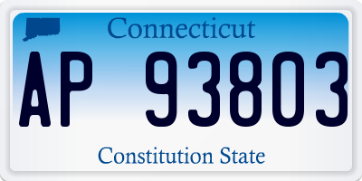 CT license plate AP93803