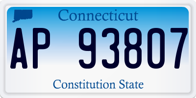 CT license plate AP93807