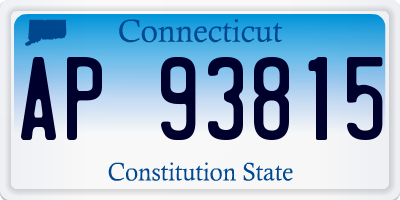 CT license plate AP93815
