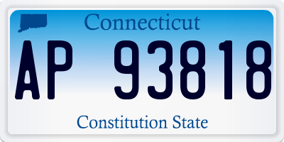 CT license plate AP93818