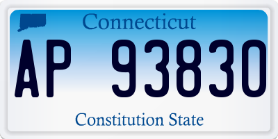 CT license plate AP93830