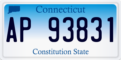 CT license plate AP93831