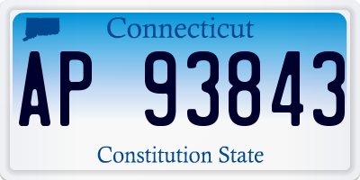 CT license plate AP93843