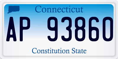 CT license plate AP93860